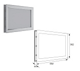 Картинка Окно акриловое DoorHan DH85626 для панелей толщиной 40 мм со структурой «Филенка» и двойным стеклом (белое) / Интернет-магазин "Ворота с кнопкой"