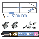 Картинка Комплект для сварки каркаса откатных ворот из Т-профиля 2мм + VSK-C [ворота стрела,5м] / Интернет-магазин "Ворота с кнопкой"