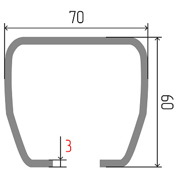 Откатные ворота VSK для проема 4000x2000 мм (+/- 200 мм), балка 3 мм, Т-профиль 1,5 мм, стрела_s_