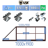 Картинка Каркас откатных ворот с  балкой в сборке + VSK V [ворота треугольник,7м] / Интернет-магазин "Ворота с кнопкой"