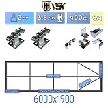 Картинка Каркас откатных ворот с  балкой в сборке + VSK V [ворота стрела ,6м] / Интернет-магазин "Ворота с кнопкой"