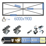 Картинка Комплект для сварки каркаса откатных ворот из Т-профиля 2мм + VSK-V [Ж-конструкция,6м] / Интернет-магазин "Ворота с кнопкой"