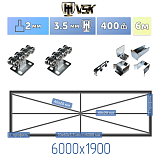 Картинка Каркас откатных ворот с  балкой в сборке + VSK V [Ж-констукция ,6м] / Интернет-магазин "Ворота с кнопкой"