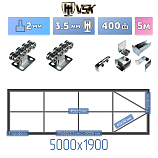 Картинка Каркас откатных ворот с  балкой в сборке + VSK V [ворота стрела ,5м] / Интернет-магазин "Ворота с кнопкой"