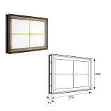 Картинка Окно акриловое DoorHan DH85627 с крестообразной вставкой для панелей толщиной 40 мм со структурой «Филенка» и двойным стеклом (белое) / Интернет-магазин "Ворота с кнопкой"