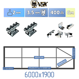 Картинка Каркас откатных ворот с  балкой в сборке + VSK C [ворота стрела ,6м] / Интернет-магазин "Ворота с кнопкой"