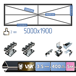 Картинка Комплект для сварки каркаса откатных ворот из Т-профиля 2мм + VSK-V [Ж-конструкция,5м] / Интернет-магазин "Ворота с кнопкой"