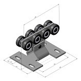 Картинка Опора роликовая DoorHan DHE720 с гнутым основанием, для балки 71х60х3,5 мм / Интернет-магазин "Ворота с кнопкой"